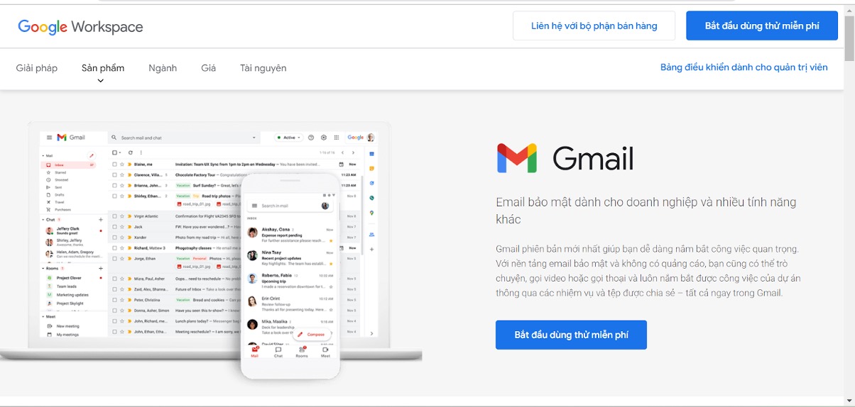 gmail doanh nghiep
