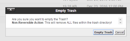 xac nhan Empty Trash