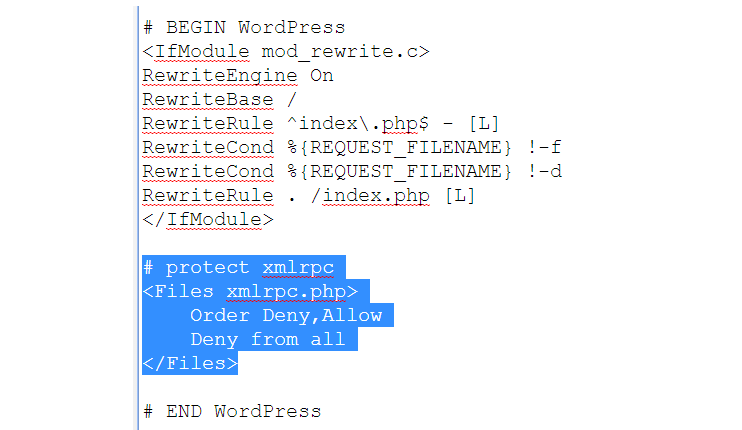 Cách xử lý khi website wordpress bị tấn công File xmlrpc.php