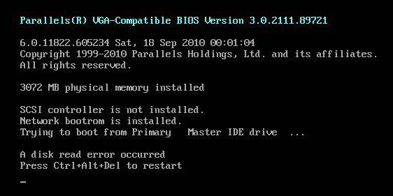 loi a disk read error occurred