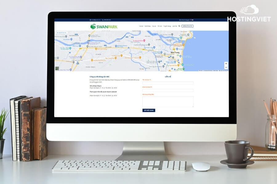trang liên hệ website bất động sản của HostingViet
