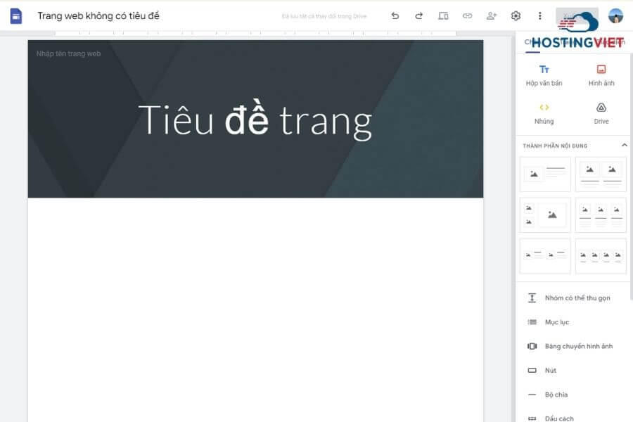 thiết kế website online bằng google sites