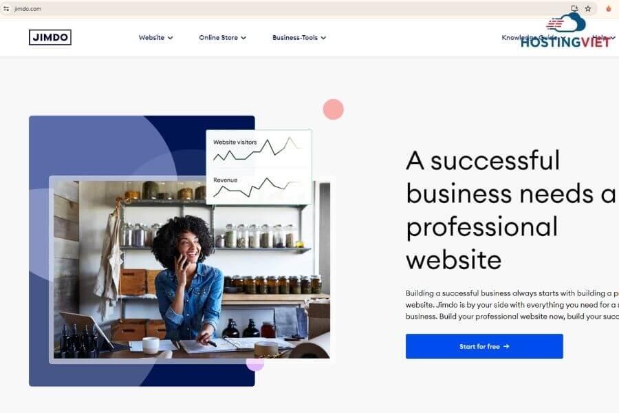 thiết kế website online bằng Jimdo