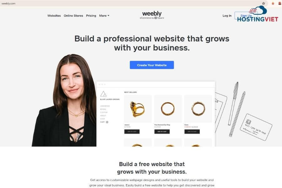 thiết kế website online bằng Weebly