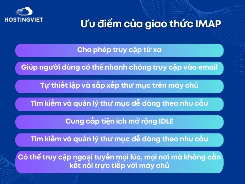 Ưu điểm của giao thức IMAP