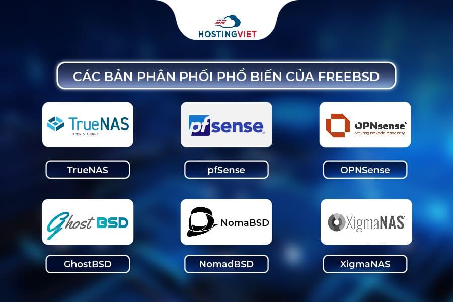 Các bản phân phối phổ biến của FreeBSD