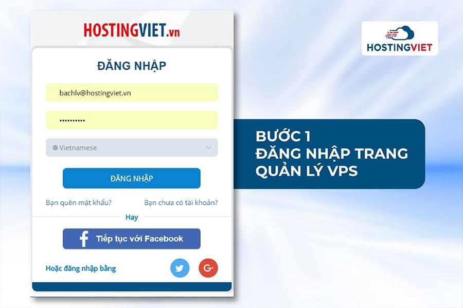 Bước 1 cài lại hệ điều hành VPS