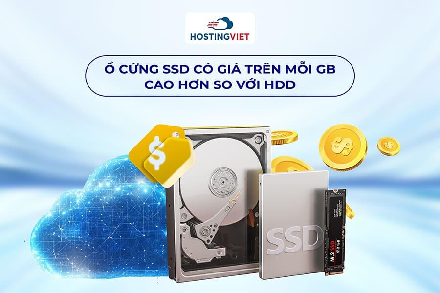 giá ổ cứng SSD cao hơn HDD