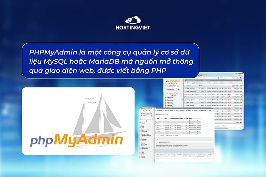 PHPMyAdmin là một công cụ quản lý cơ sở dữ liệu MySQL hoặc MariaDB mã nguồn mở