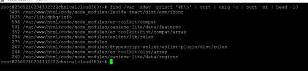 Bước 2: Kiểm tra thư mục nào chiếm nhiều inodes nhất Bước 2: Kiểm tra thư mục nào chiếm nhiều inodes nhất
