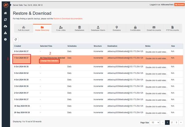 các bước khôi phục dữ liệu VPS