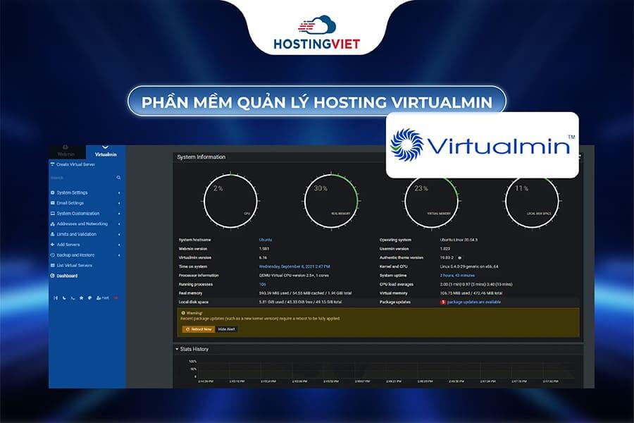 Phần mềm quản l&yacute; hosting Virtualmin