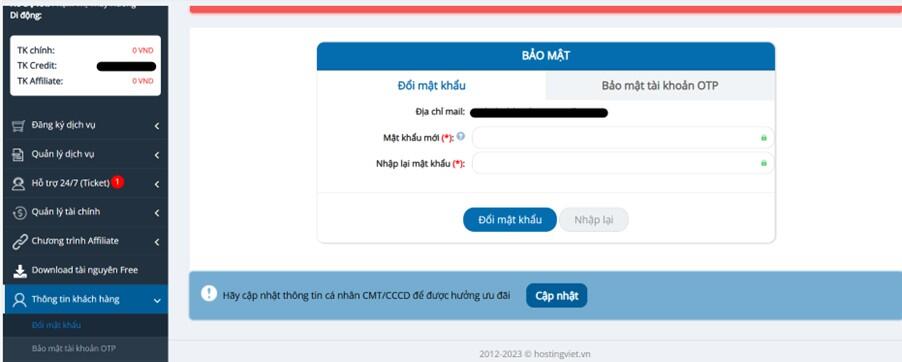 Cách đổi mật khẩu root VPS trên trang quản trị