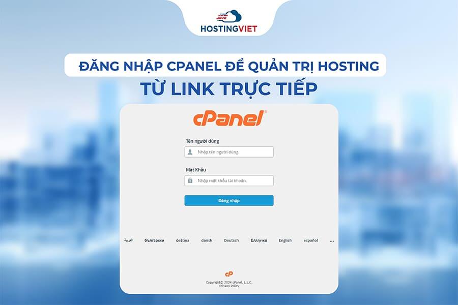 đăng nhập cPanel để quản trị hosting từ link trực tiếp