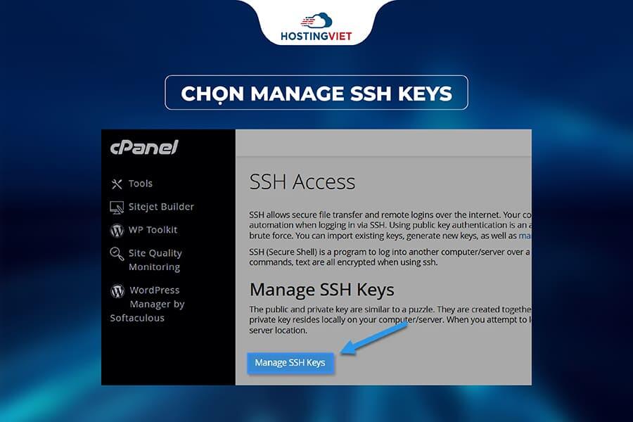 dùng SSH key trong cPanel truy cập Hosting dùng SSH key trong cPanel truy cập Hosting