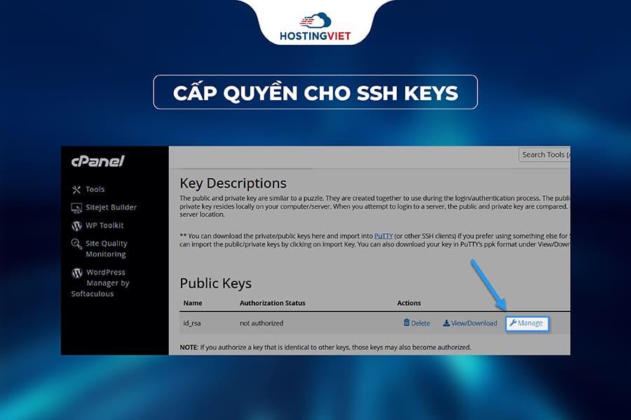 dùng SSH key trong cPanel truy cập Hosting dùng SSH key trong cPanel truy cập Hosting
