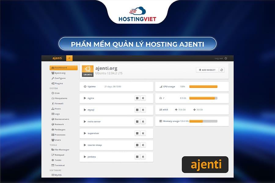 Phần mềm quản l&yacute; hosting Ajenti