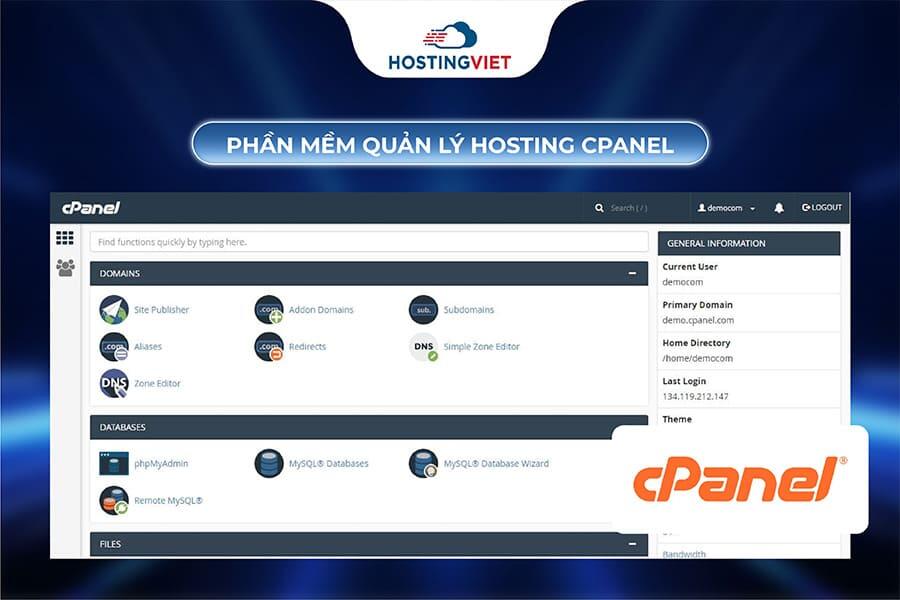 Phần mềm quản l&yacute; hosting cPanel