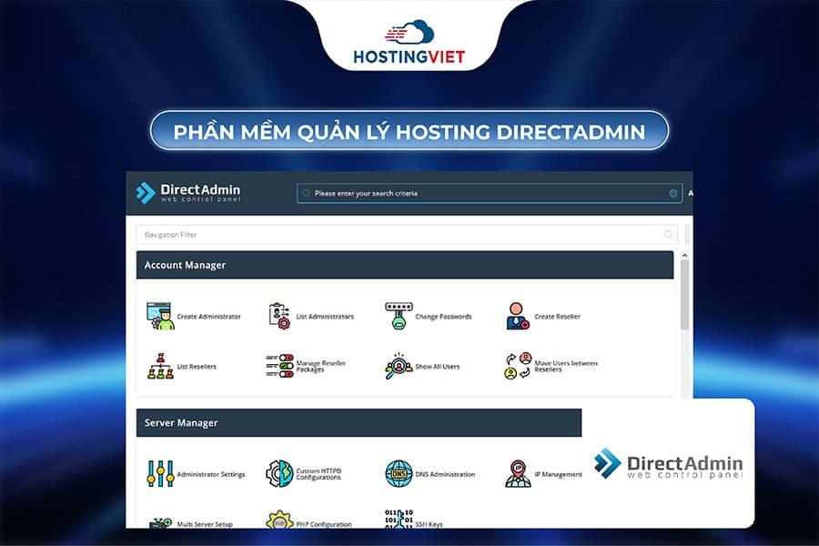 Phần mềm quản l&yacute; hosting DirectAdmin