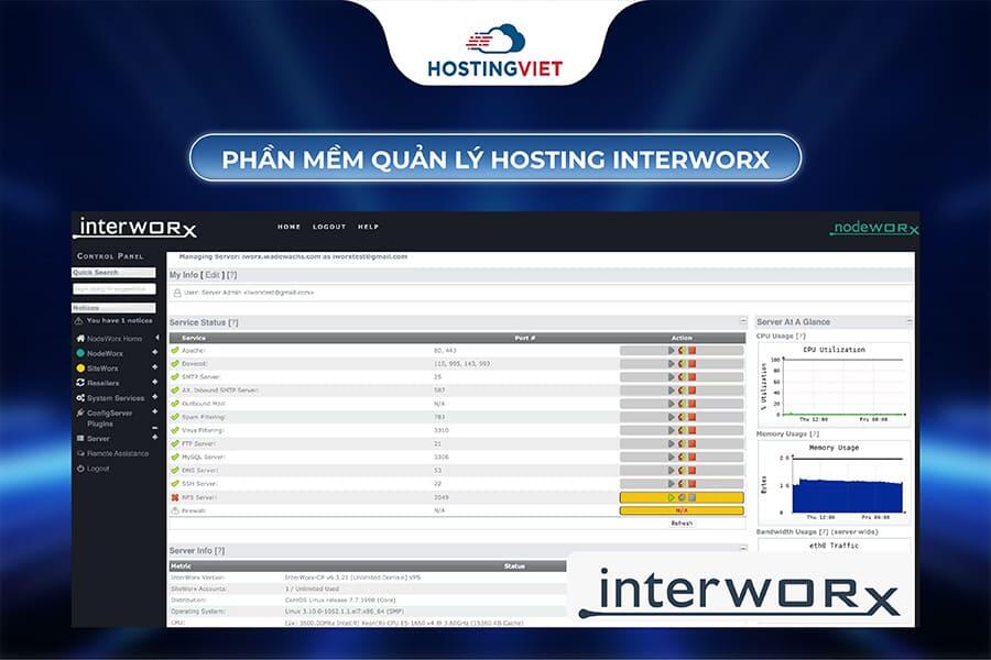 Phần mềm quản l&yacute; hosting InterWorx