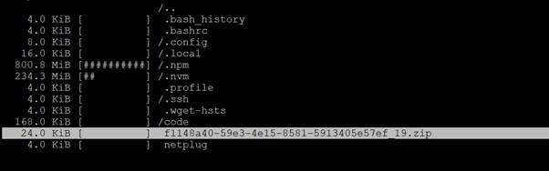 Sắp xếp file và thư mục trong NCDU