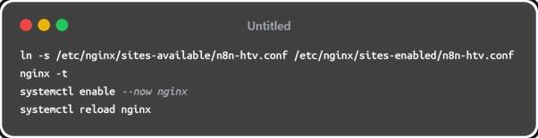 Tạo file cấu hình nginx cho n8n