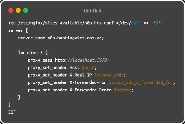 Tạo file cấu hình nginx cho n8n