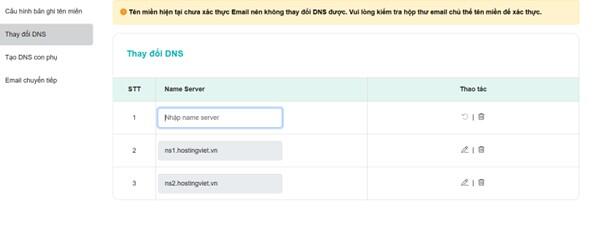 Trỏ domain về VPS bằng NameServer của nhà cung cấp - Bước 1