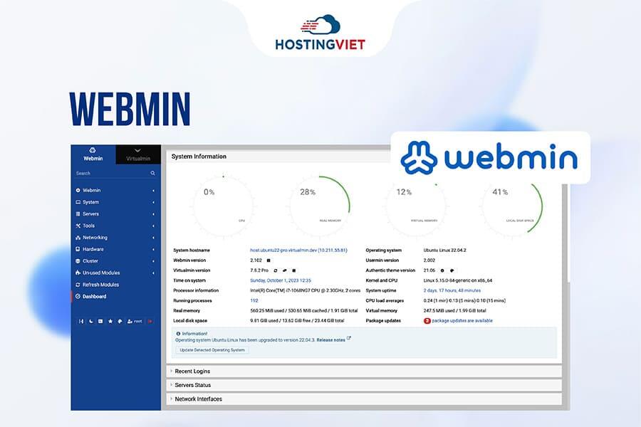 Control panel miễn phí - Webmin