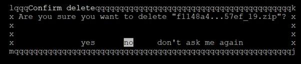 Xóa file và thư mục trong NCDU