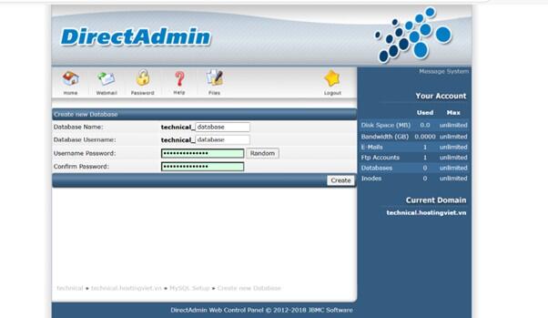 Bước 4: Tạo database và cấu hình domain trên VPS mới Bước 4: Tạo database và cấu hình domain trên VPS mới