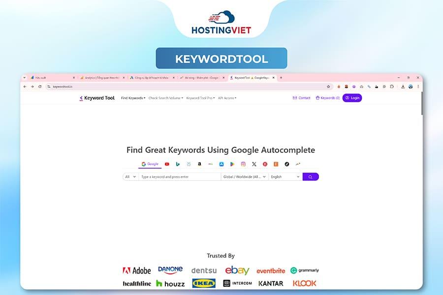 C&ocirc;ng cụ Keywordtool.io