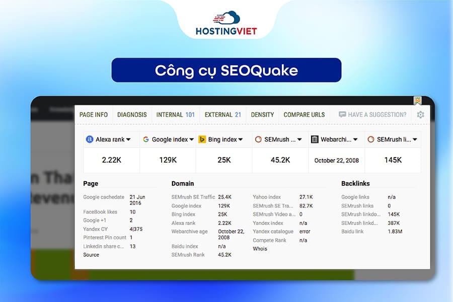 Công cụ SEOQuake Công cụ SEOQuake