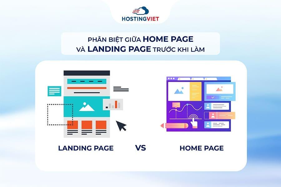 Phân biệt giữa home page và landing page trước khi làm