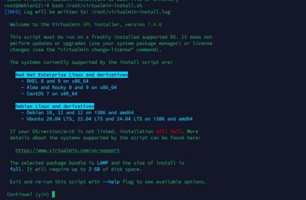 Tải script cài đặt Virtualmin Tải script cài đặt Virtualmin