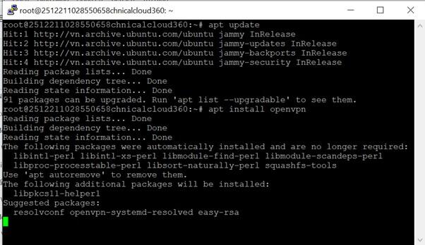 Tạo VPN tr&ecirc;n VPS Linux - Bước 2