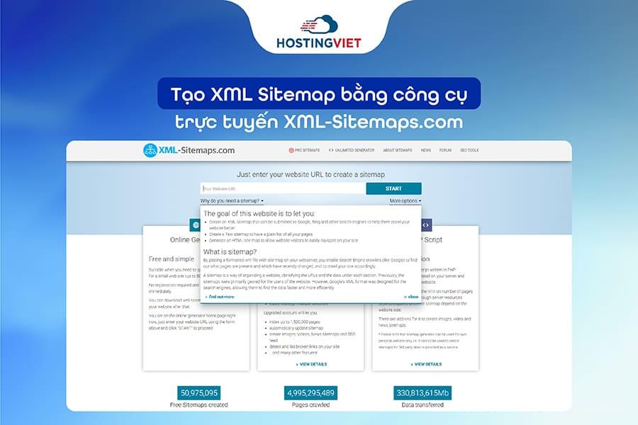 Tạo XML Sitemap bằng c&ocirc;ng cụ XML-Sitemaps.com