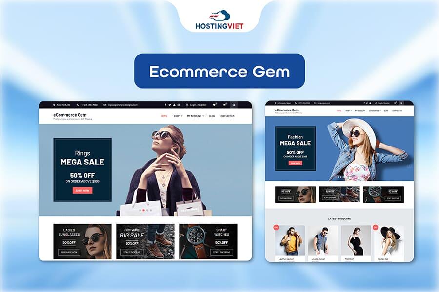Theme wordpress bán hàng Ecommerce Gem