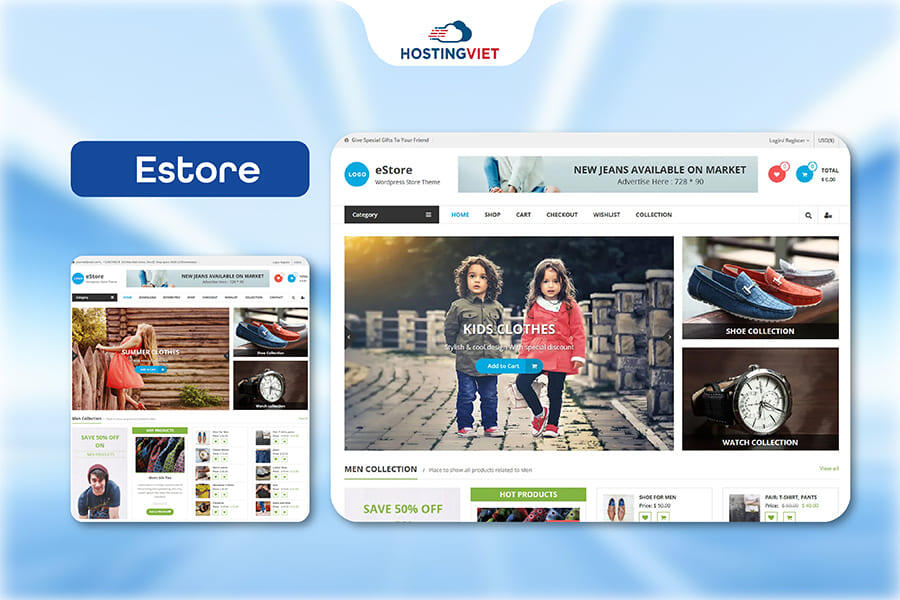 Theme wordpress bán hàng Estore