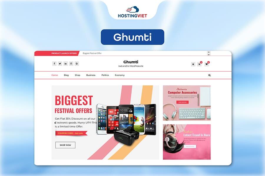 Theme wordpress bán hàng Ghumti