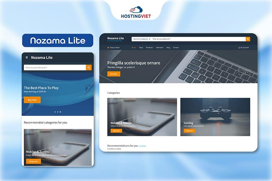 Theme wordpress bán hàng Nozama Lite