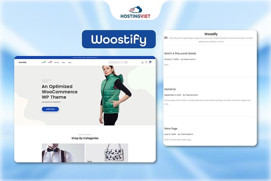 Theme wordpress bán hàng Woostify
