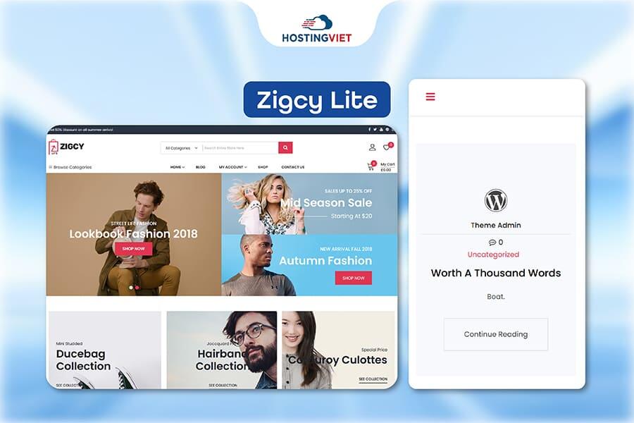 Theme wordpress bán hàng Zigcy Lite