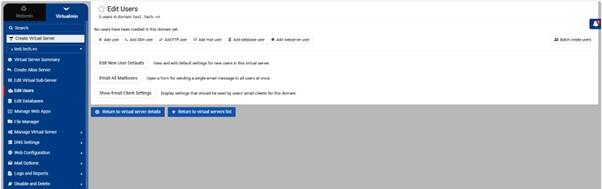 Thiết lập Users trong Virtualmin Thiết lập Users trong Virtualmin