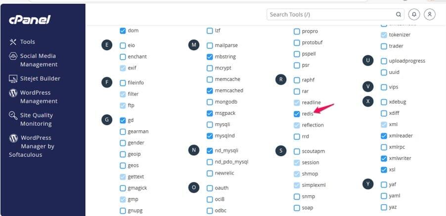 Bước 1: Kích hoạt Redis trong cPanel Bước 1: Kích hoạt Redis trong cPanel