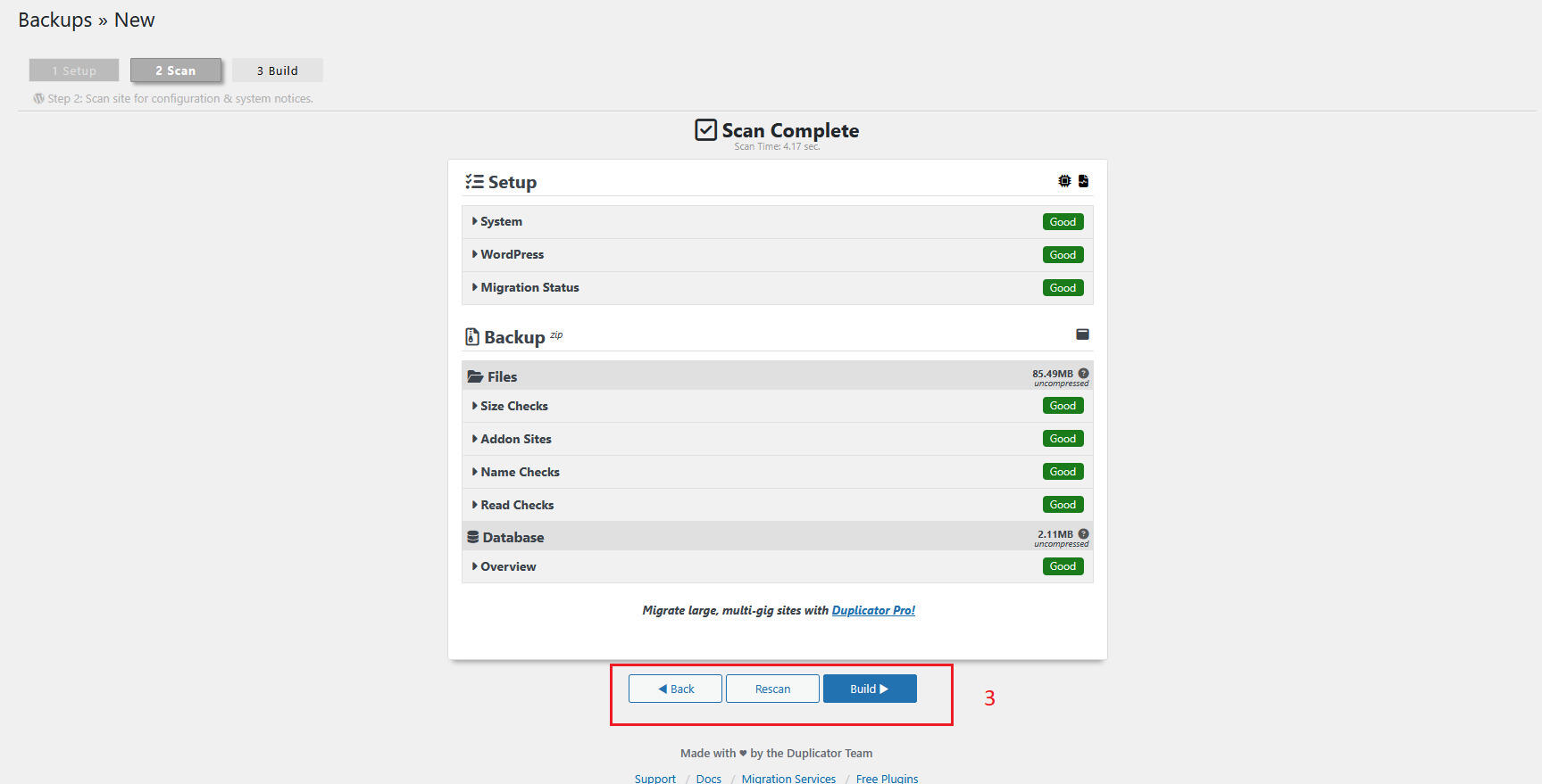 Bước 2- Export package bằng Duplicator - 3