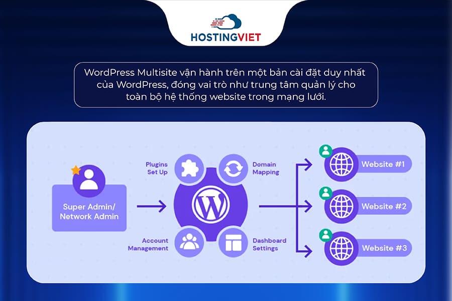 WordPress Multisite vận h&agrave;nh tr&ecirc;n một bản c&agrave;i đặt duy nhất của WordPress