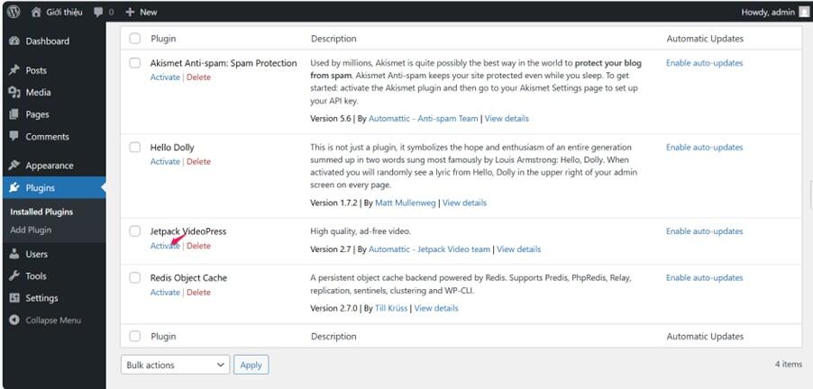 C&agrave;i đặt v&agrave; k&iacute;ch hoạt Jetpack VideoPress