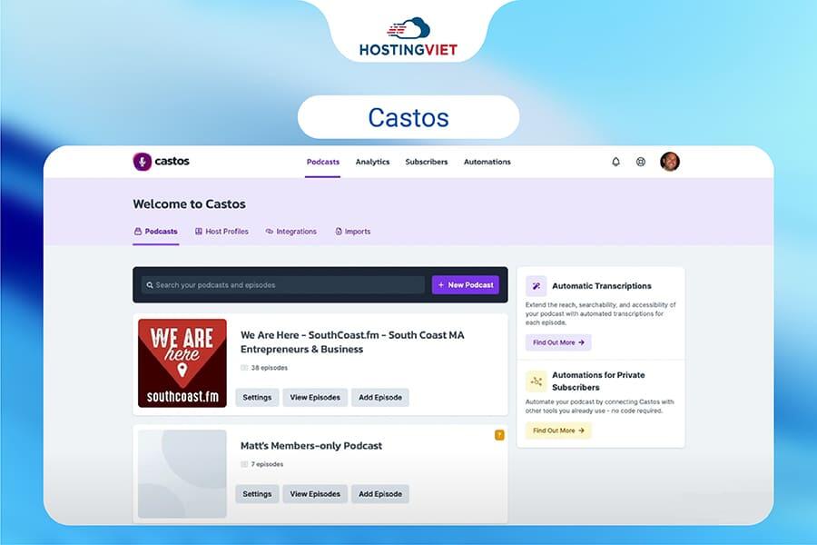 Đơn vị cung cấp podcast hosting - Castos