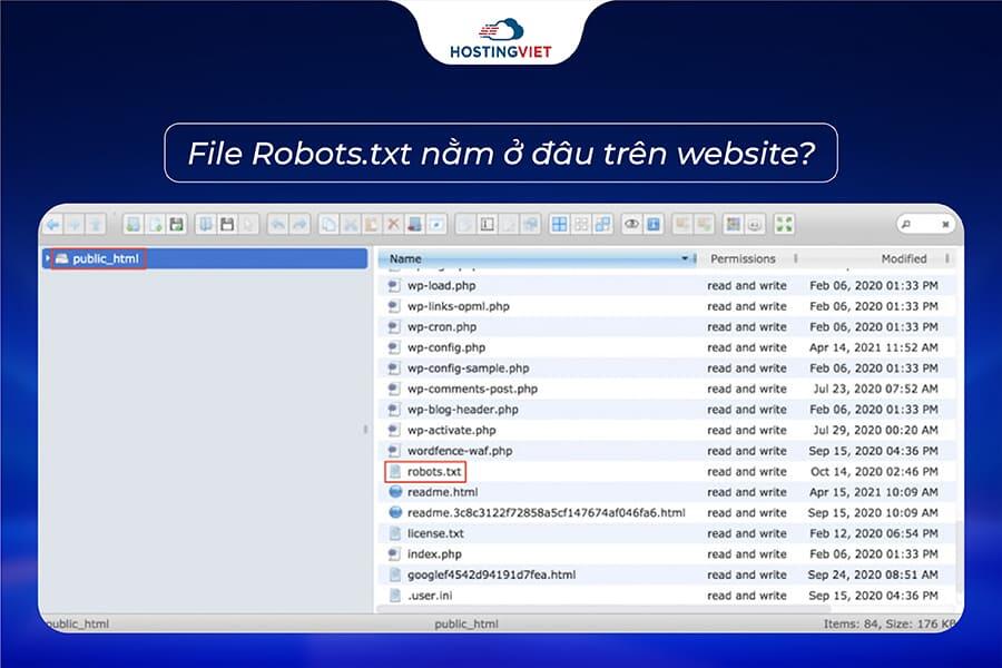 File Robots.txt nằm ở đ&acirc;u tr&ecirc;n website WordPress?